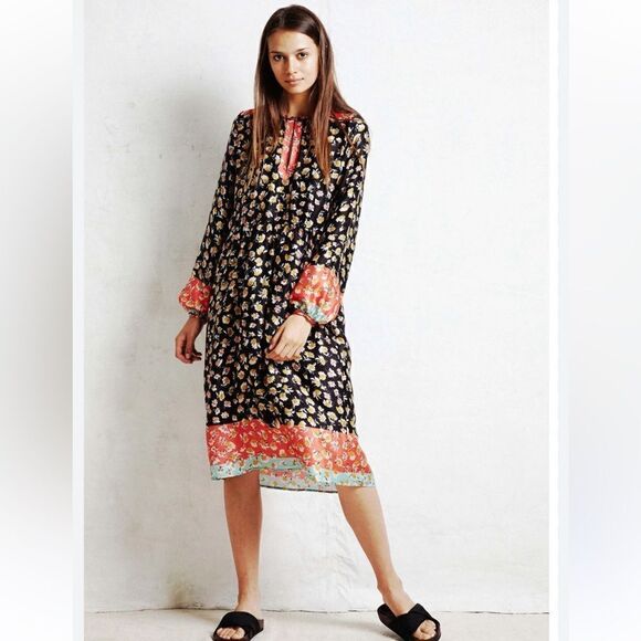 New WARM Resort Silk MIDI Dress Size 1/ US Small - Picture 1 of 16
